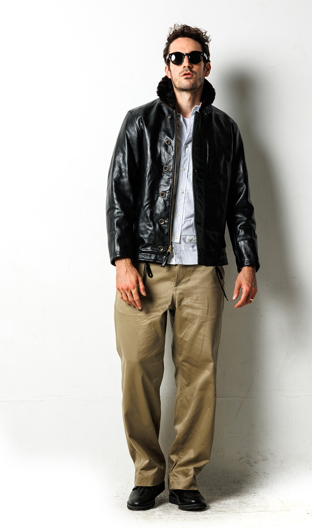 HORSE LEATHER N-1 DECK JACKET - HOUSTON-BOOK