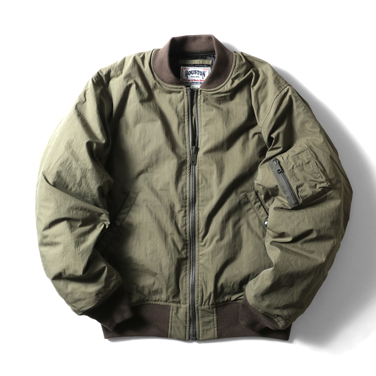 HOUSTON / ヒューストン 51433 N/C LIGHT MA-1FLIGHT JACKET / ライトMA-1フライトジャケット -全3色-  メンズ 中綿 キルティング アウトドア アメカジ ヴィンテージ MILITARY ミリタリー [51433] | ブランド別カテゴリー,HOUSTON ,2024秋冬モデル,アウター | HOUSTON